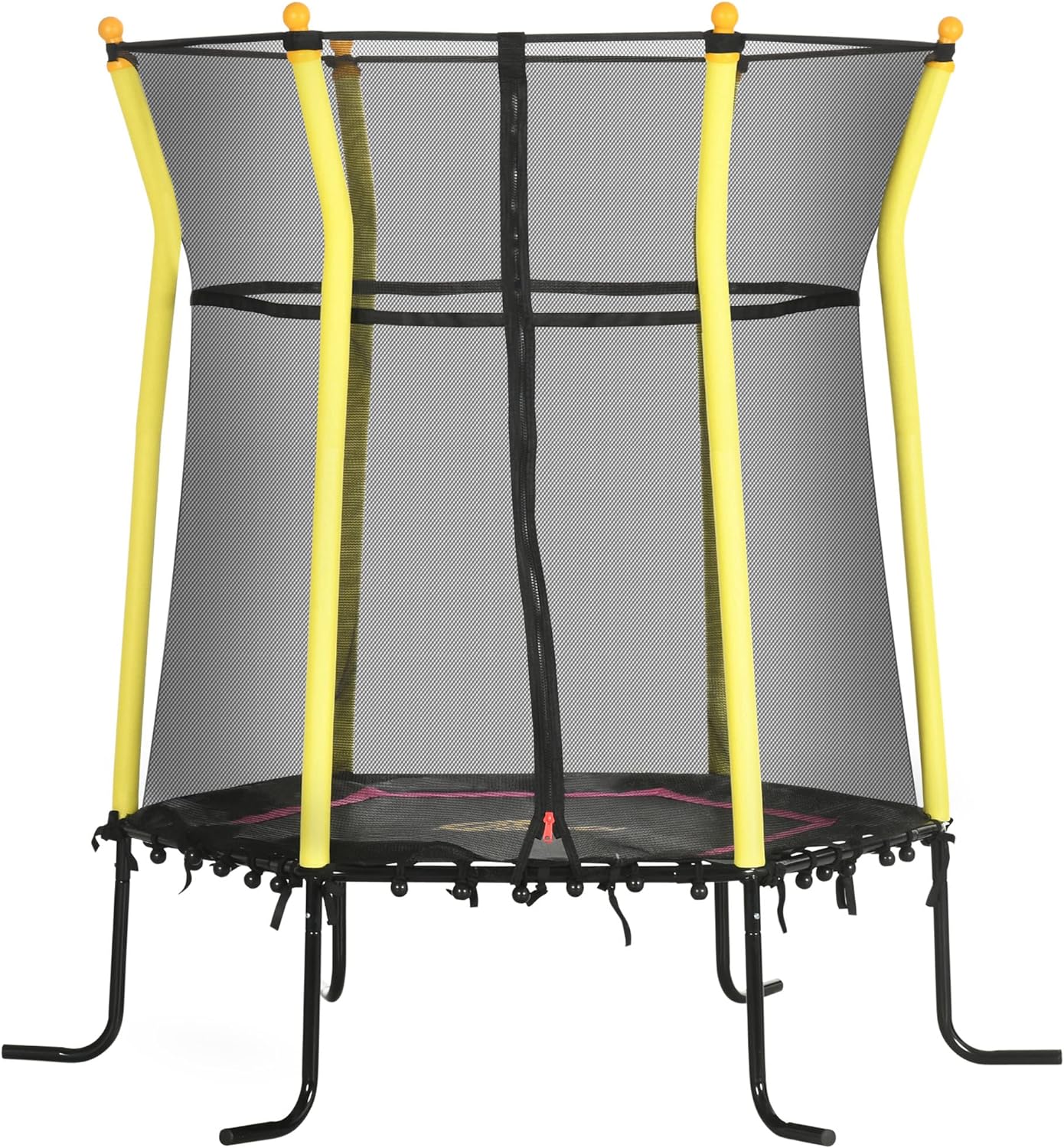 Kids Small Trampoline With Enclosure, Springfree Toddler Trampoline With Net, For Single Jumper, Indoor Play Equipment For Ages 3-10 Black