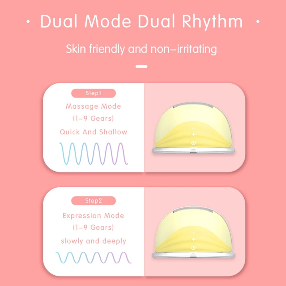 Suzicca Invisible Wearable Breast Pump Portable Hands Free Electric Breast Pump 2 Modes 9 Suction Low Noise with 24mm Silicone Flange 180ml Storage Capacity for Breastfeeding