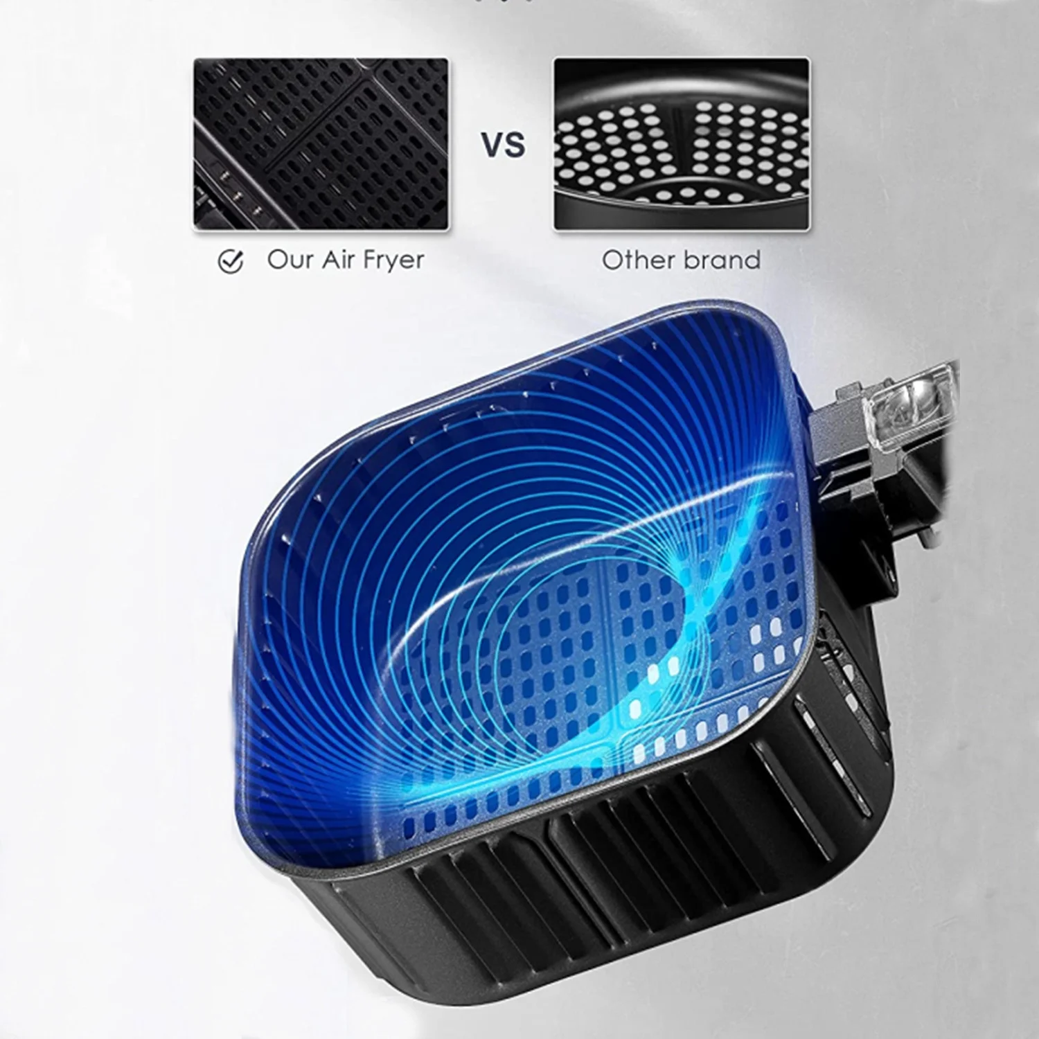 AICOOK 1700-Watt 5.8-Quart 8-in-1 Digital Air Fryer with Recipe Book, Silver