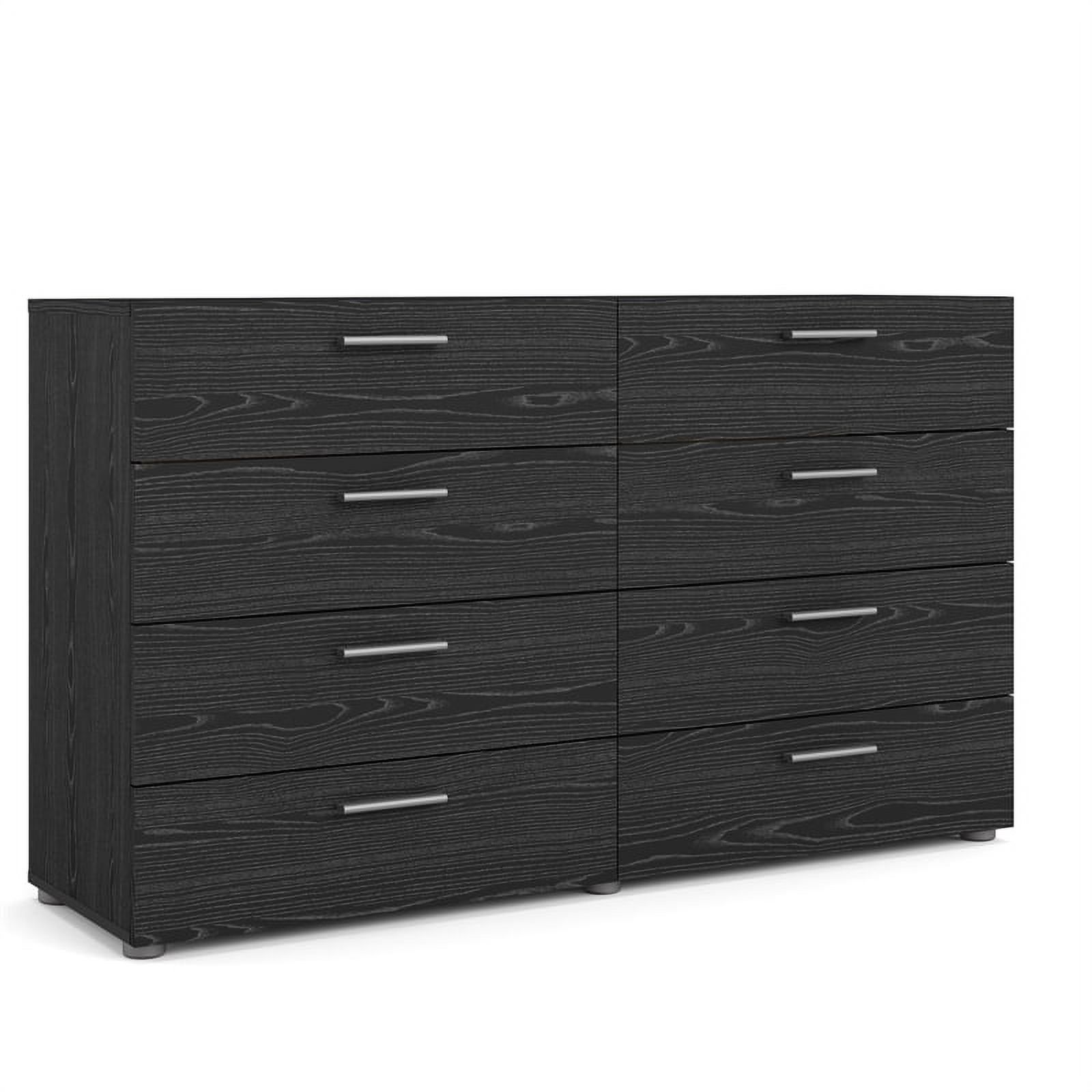 Home Square 2 Piece Set with 8 Drawer Dresser and Nightstand in Black Woodgrain