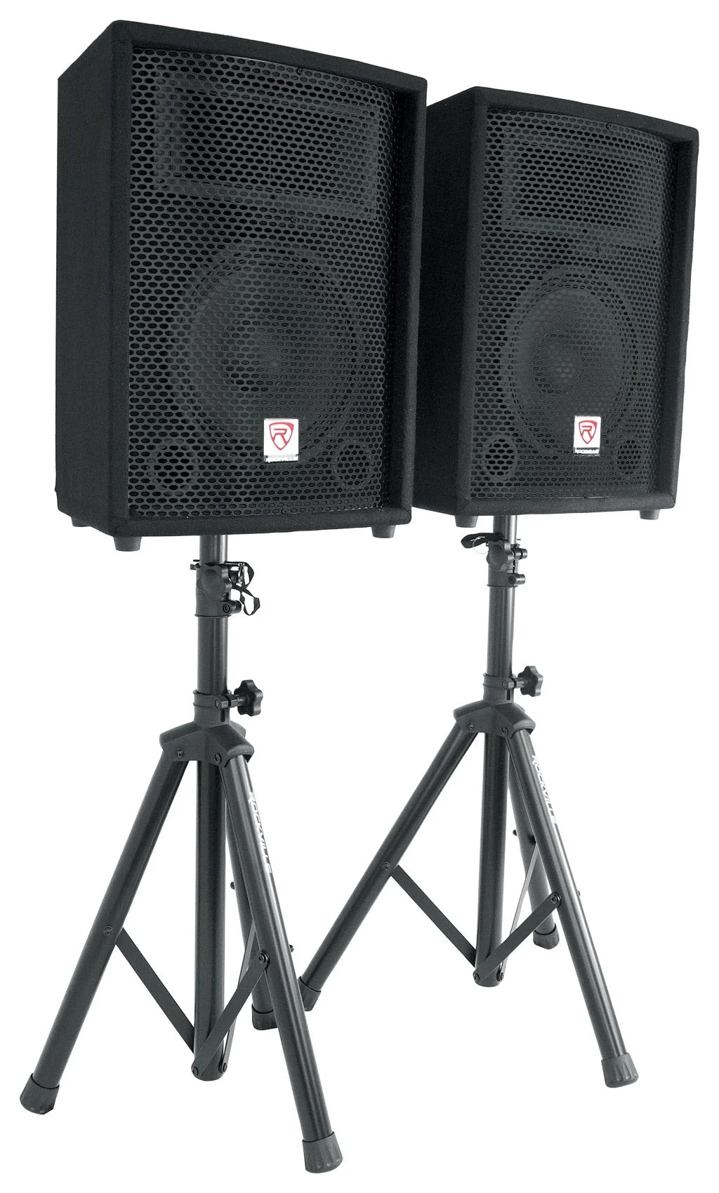 Rockville RPG2X10 Package PA System Mixer/ Amp+10 inch Speakers+Stands+Mics+ Bluetooth