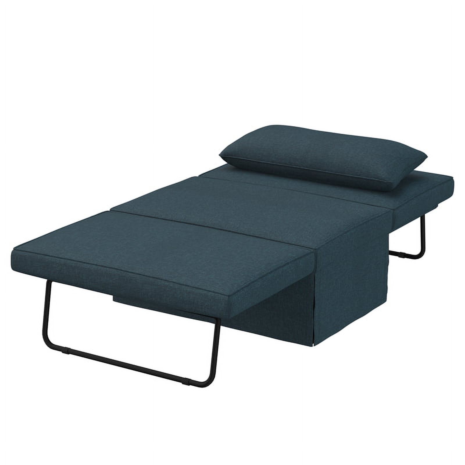 Relax A Lounger Amare Convertible Ottoman in Navy Blue Fabric Upholstery