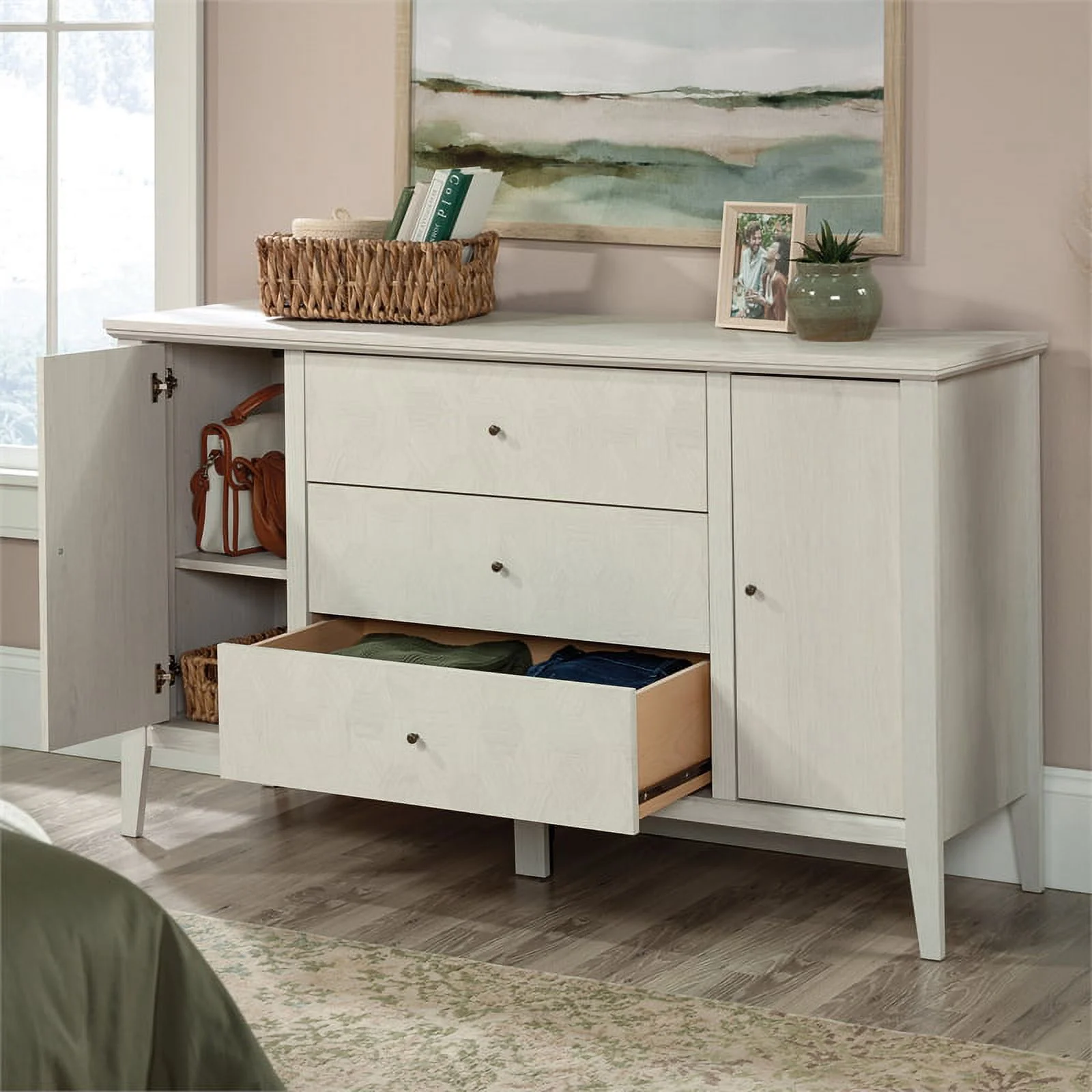 Sauder Larkin Ledge Engineered Wood Dresser in Glacier Oak Finish