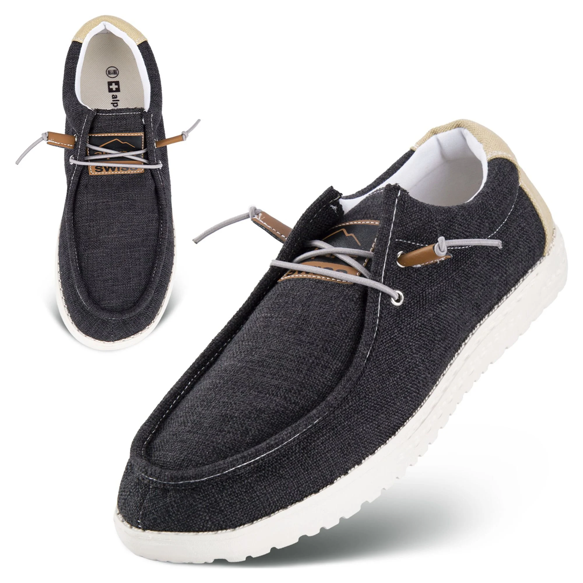 Alpine Swiss Flynn Mens Boat Shoes Casual Slip On Moccasin Loafers Sailing Deck Shoe So Light It Floats On Water