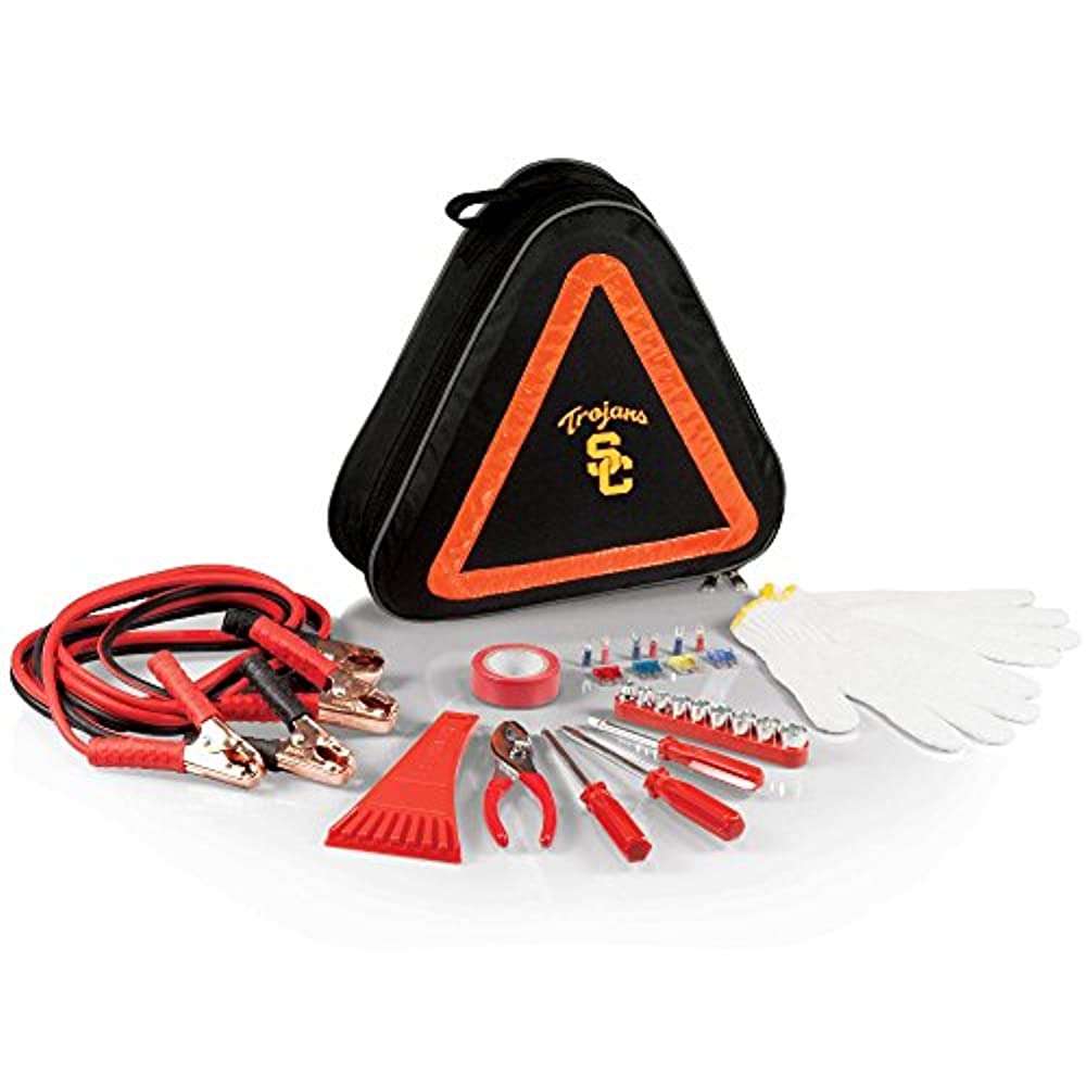 ONIVA - a Picnic Time brand USC Trojans - Roadside Emergency Car Kit, (Black with Orange Accents)