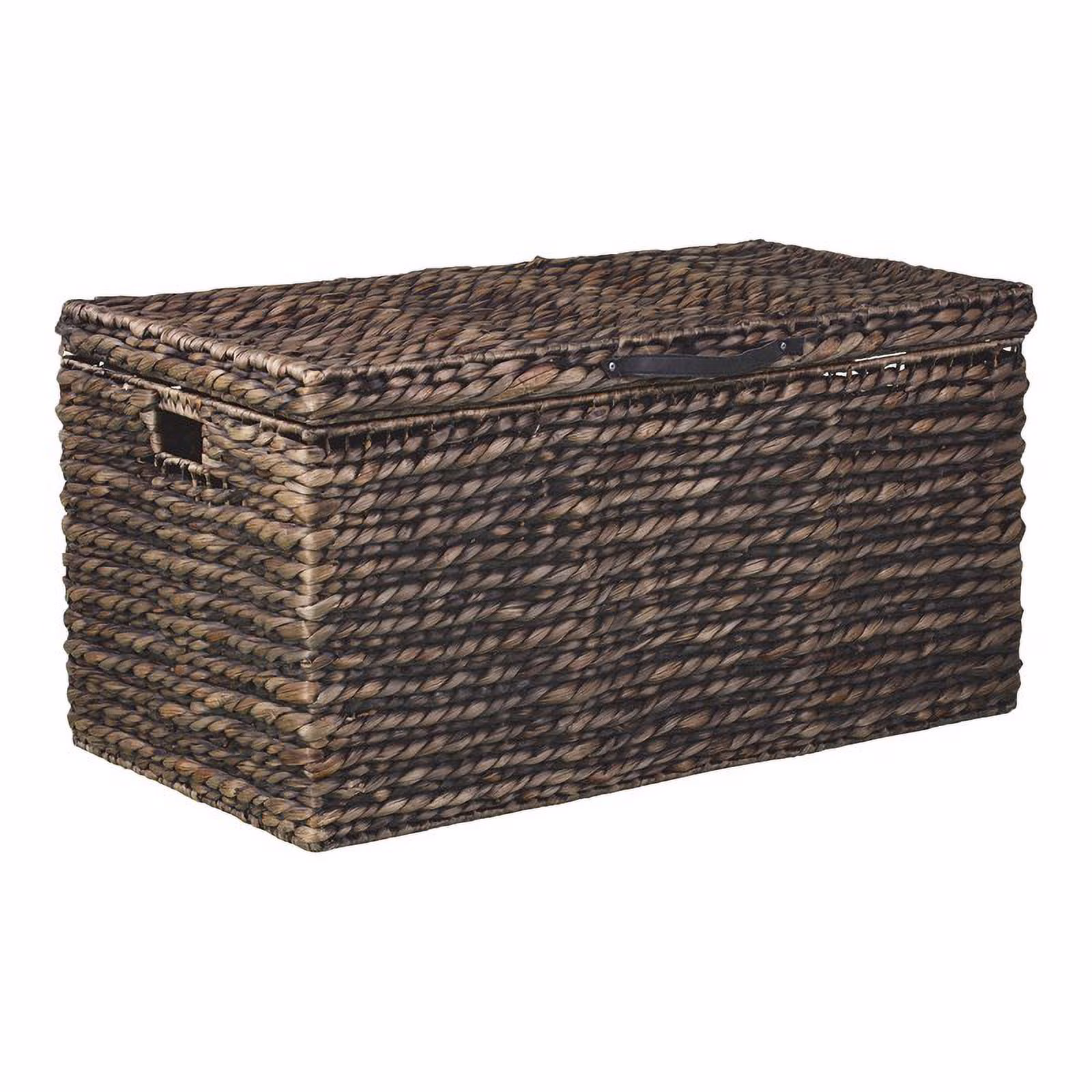 Maklaine Water Hyacinth Cocktail Storage Trunk Ottoman - Espresso Washed Natural