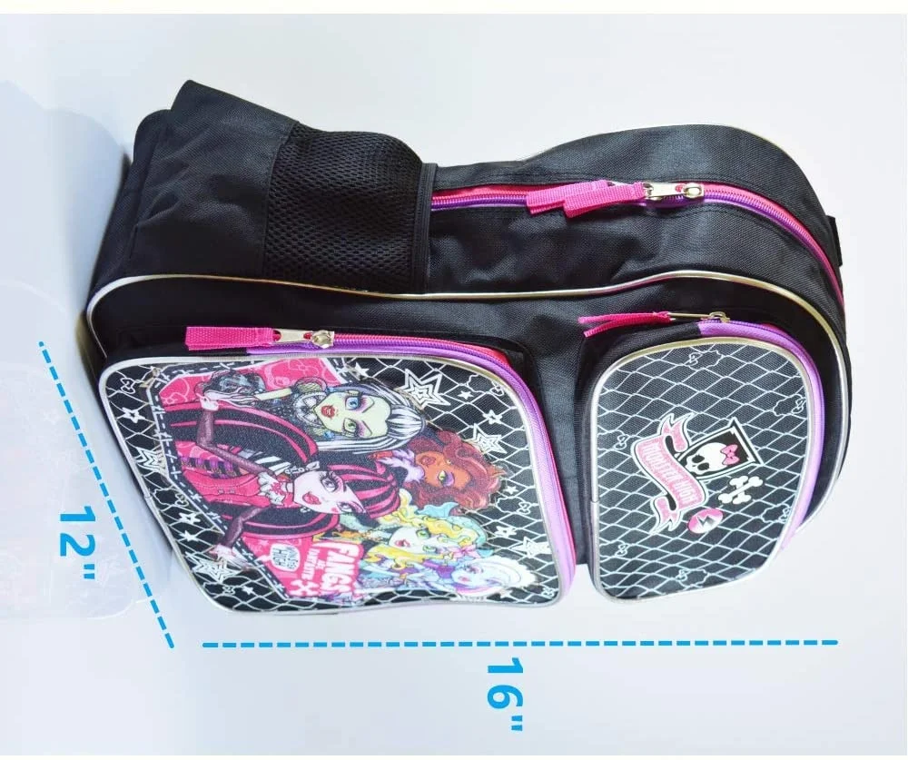 Disney Monsters University Roller Teen Backpack Large Wheeled Boys Book Bag Multi