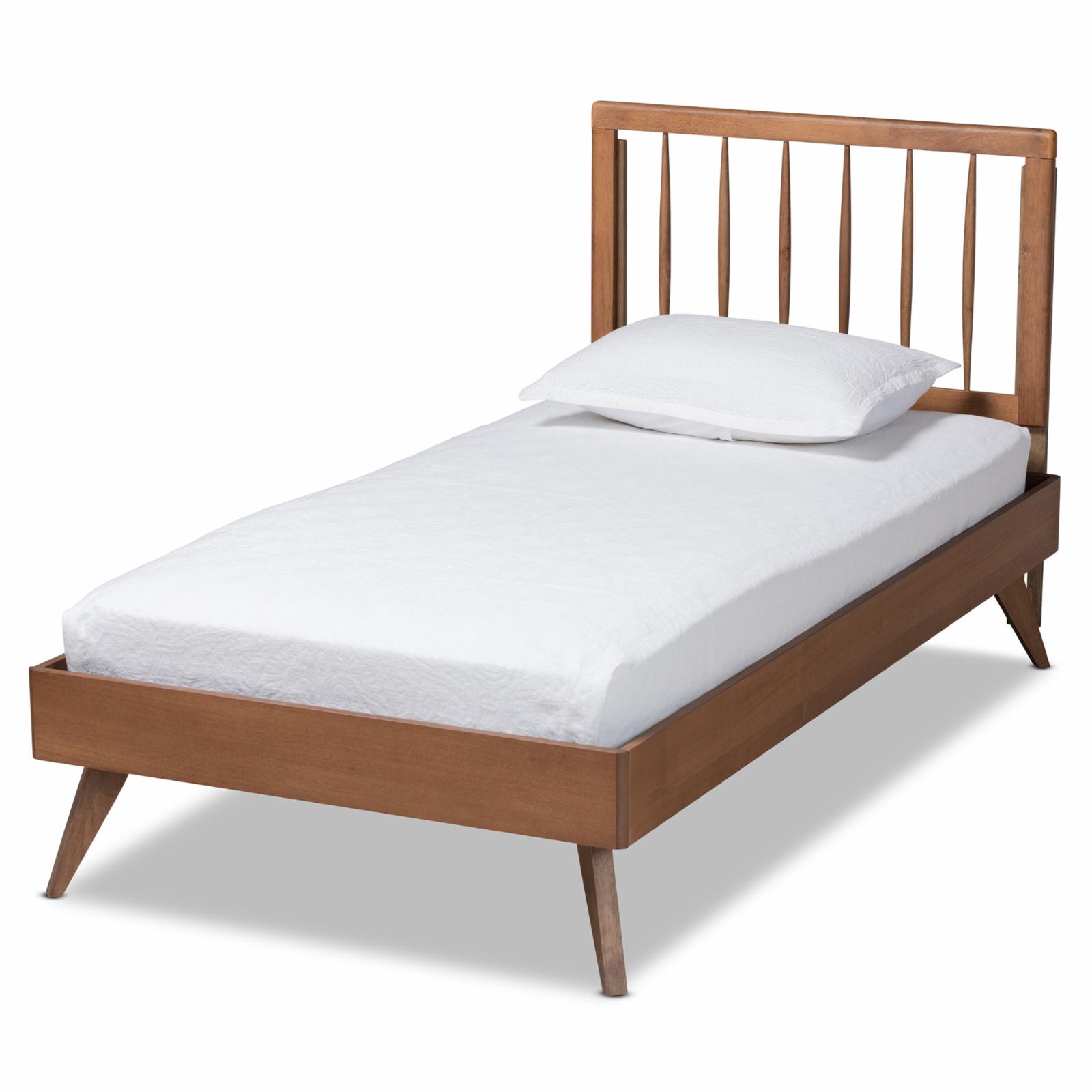 Baxton Studio Toru Ash Walnut Finished Wood Twin Size Platform Bed