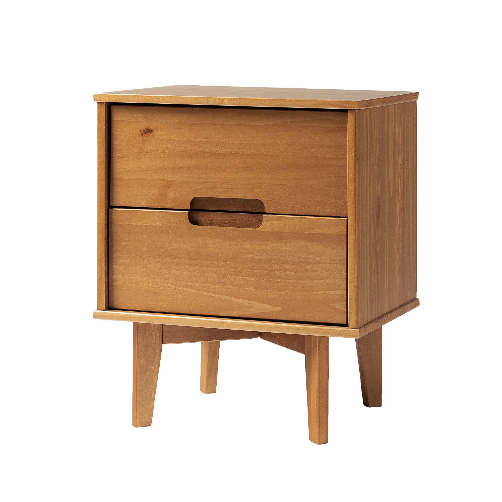 Walker Edison Sonoma 2-Drawer Nightstand, Caramel