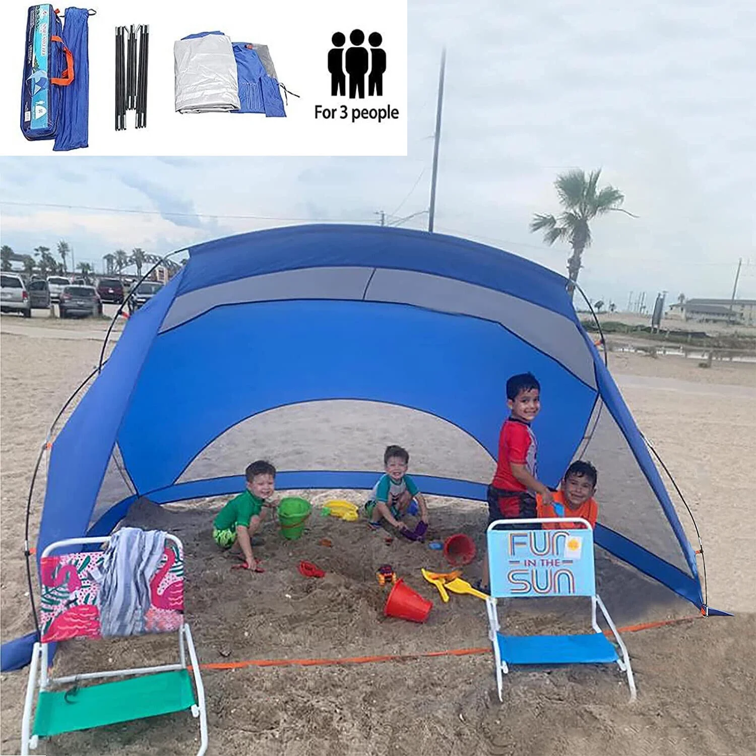 Easy Up Beach Tent Sun Shade Shelter Outdoor Camping Fishing Canopy Portable Ten