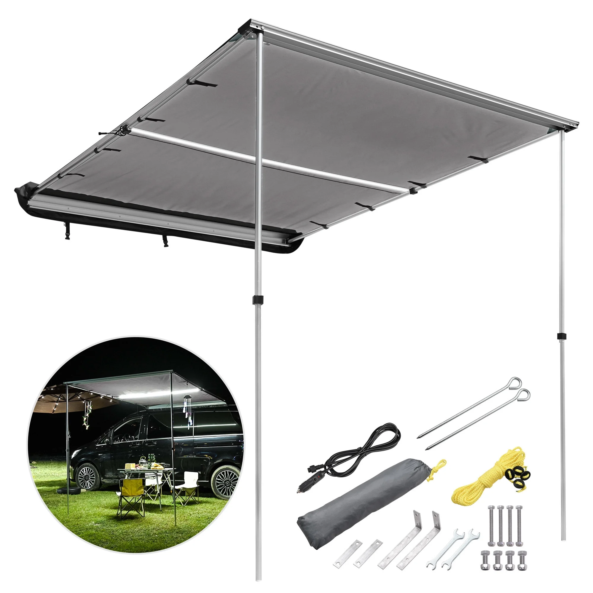 Wellstock outdoor furniture Car Side Awning with LED