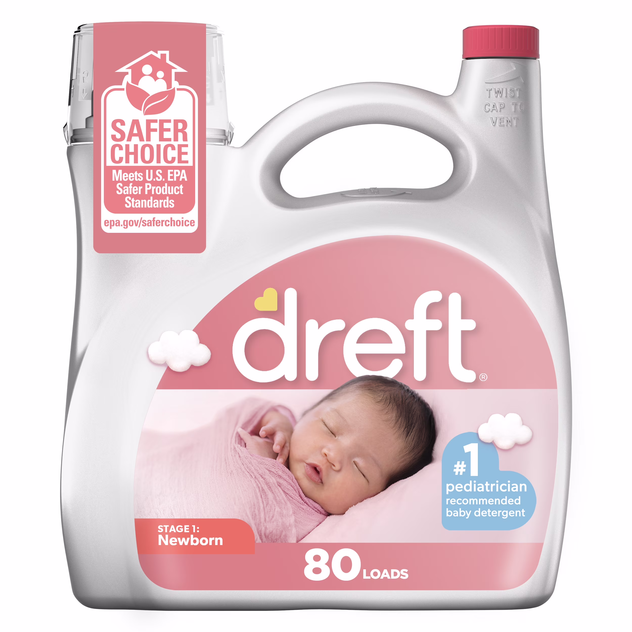 Dreft Liquid Laundry Detergent, Stage 1: Newborn Baby , 80 Loads, 105 fl oz