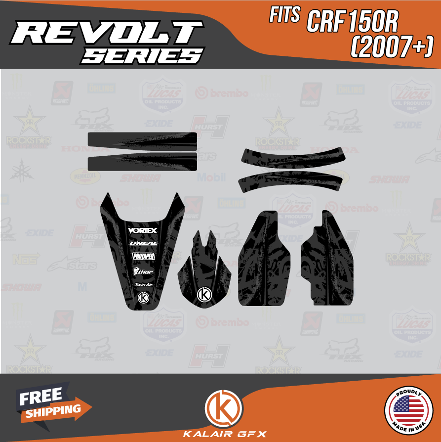 Kalair GFX Graphics Kit for Honda CRF150R (2007-2023) Revolt Series