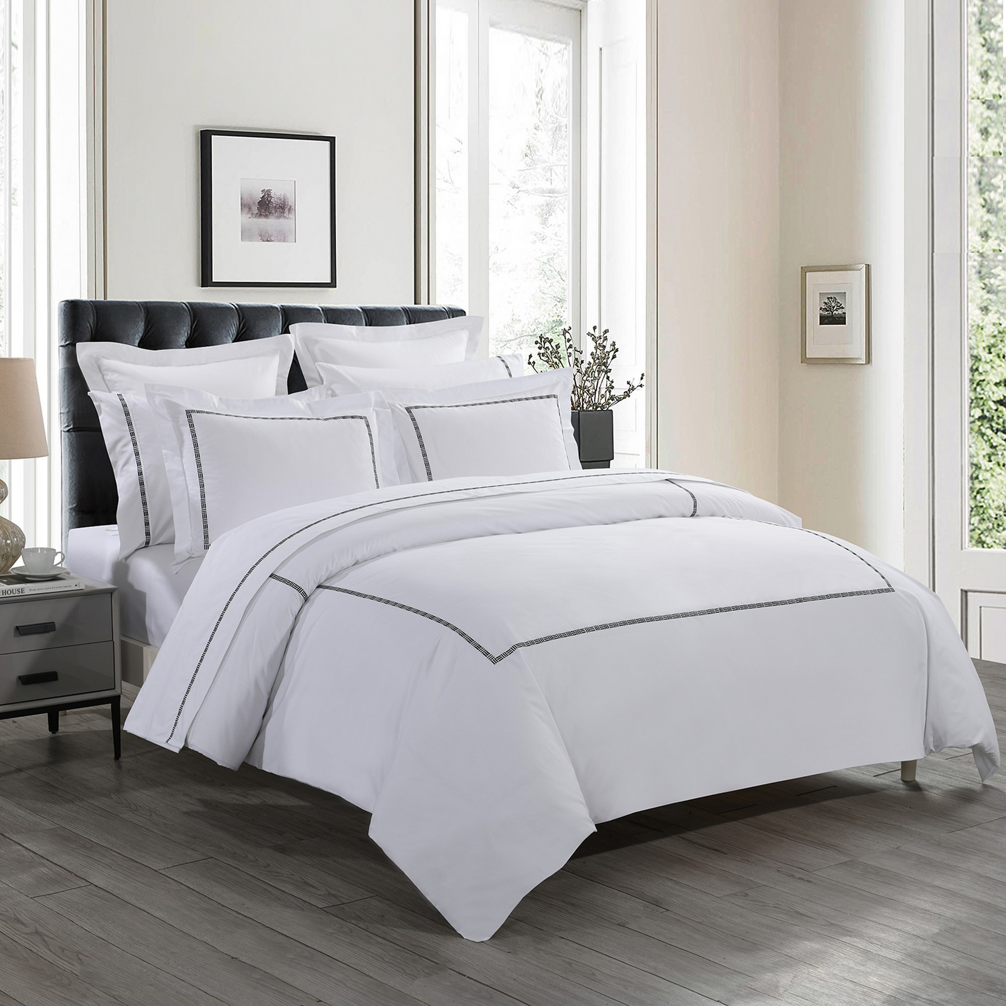 Hotel Grand  Tencel Cotton Blend Duvet Set Taupe King 3 Piece