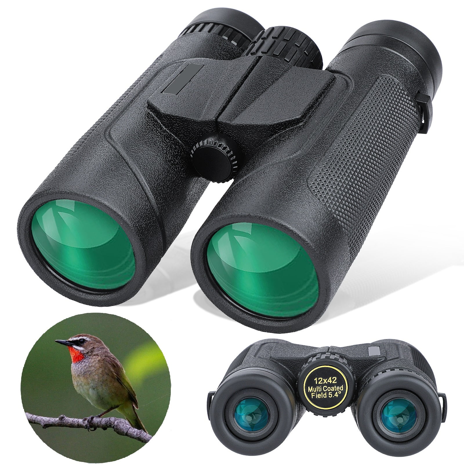 MAXLAPTER 12X42 Binoculars for Kids Adults, Professional HD Waterproof Binoculars for Bird Watching Hunting
