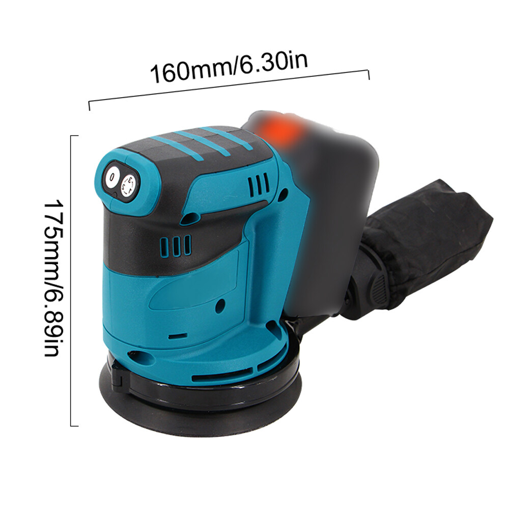 Cordless Polisher Kit, Car Polishing Tool Sander Buffing Waxing Machine, 125mm  3 Speed for Makiata 18V Battery