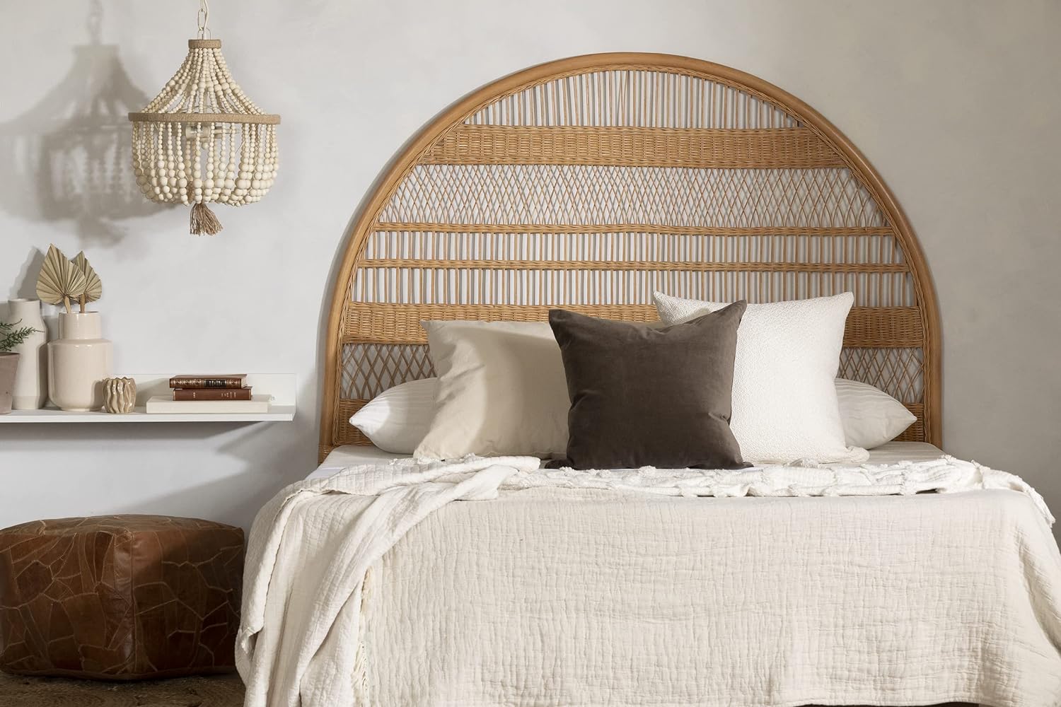 Balka Rattan Wall-Mounted Headboard, Queen