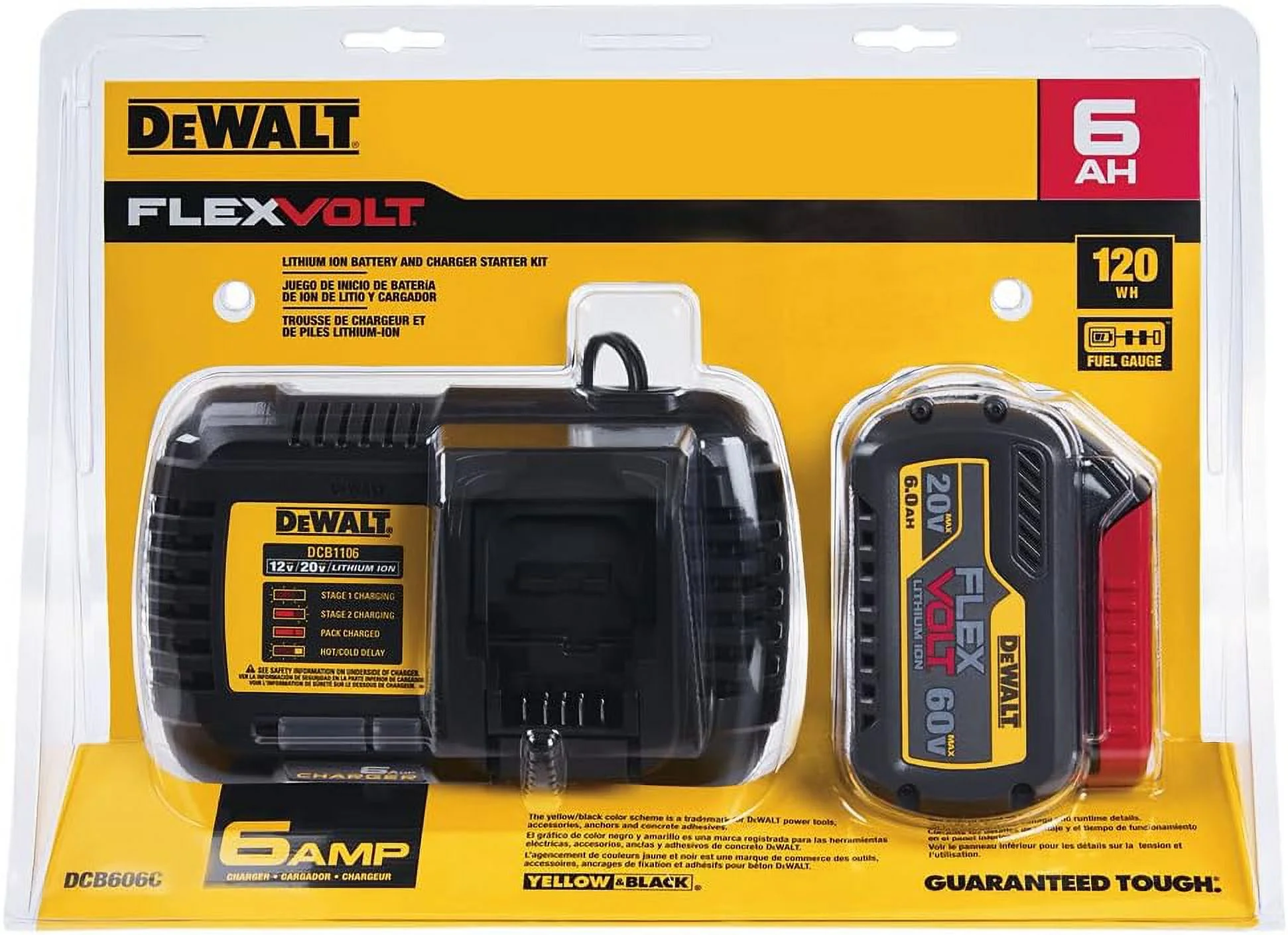 Dewalt DCB606C FLEXVOLT 20V/60V MAX Lithium-Ion Battery and Charger Starter Kit (6 Ah)