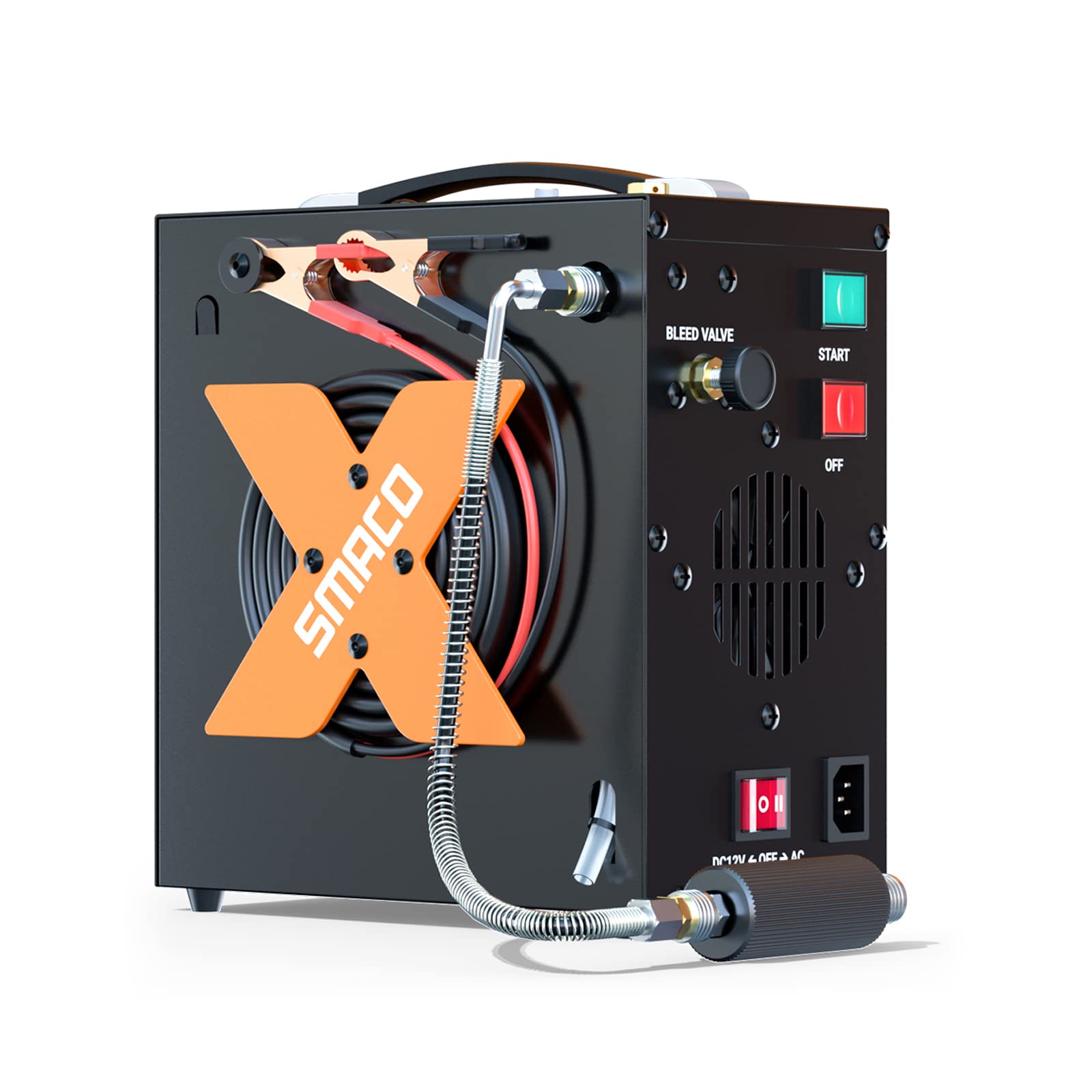 SMACO PCP Air Compressor 4500Psi/30Mpa High Pressure Air Pump for Paintball/Scuba Tank, Oil-Free & No-noise & Auto-Shutoff