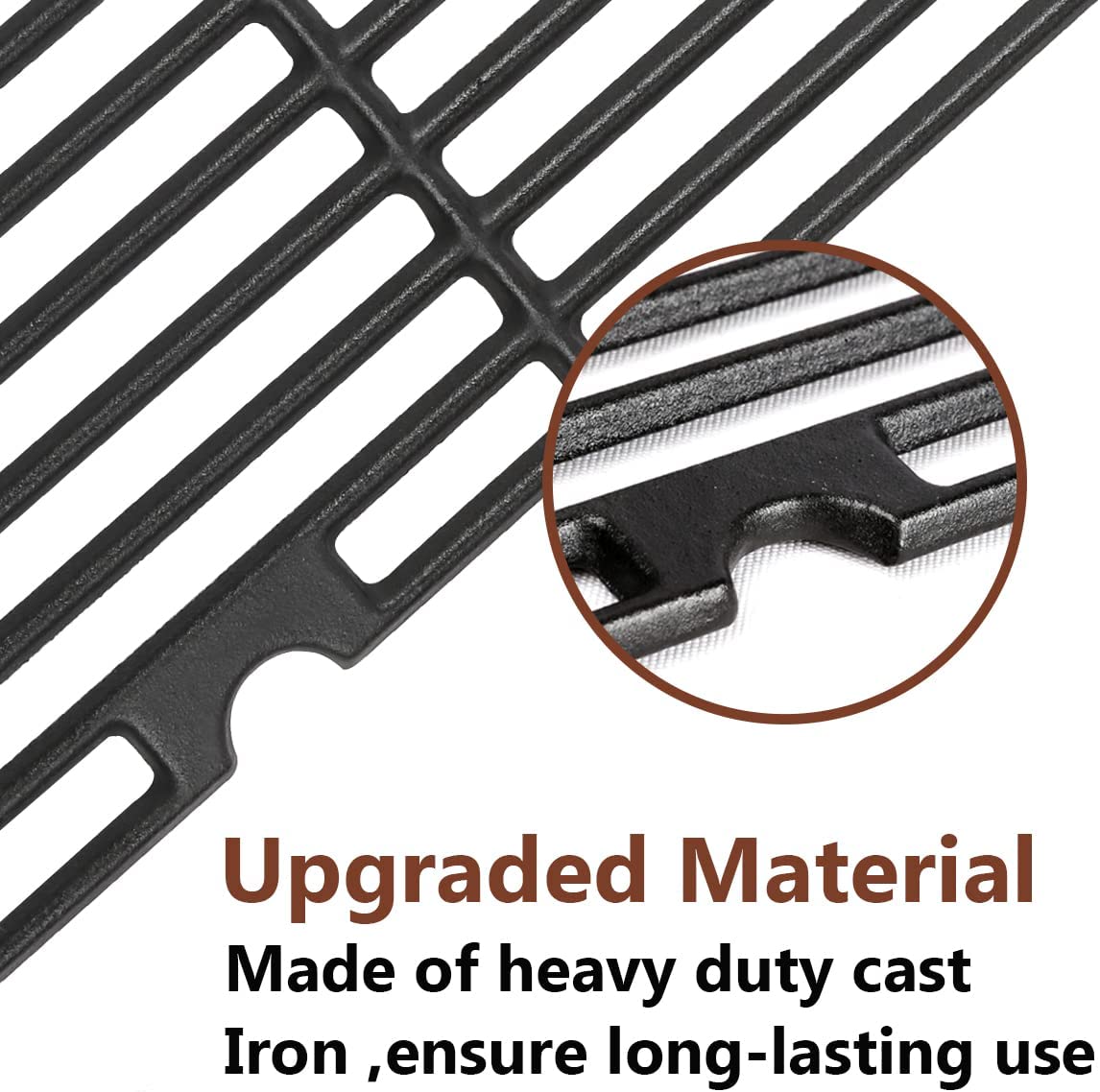 Grisun 18 inch Grill Cooking Grates for Charbroil Performance 463244819 6 Burner Cart/Cabinet Liquid Propane Gas Grill 6-Burner Cast Iron Cooking Grids Grill Replacement Parts