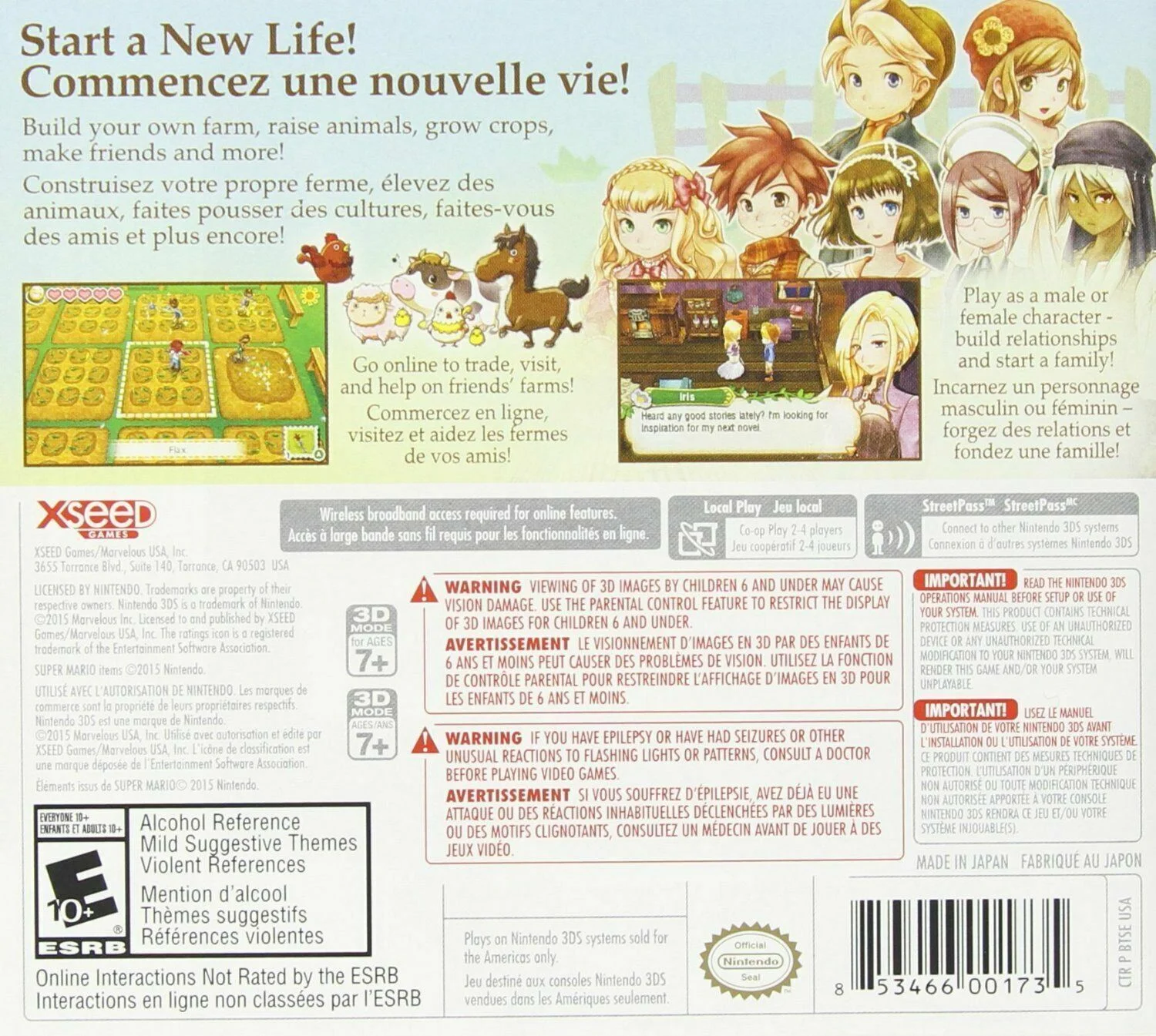 Story Of Seasons - Nintendo 3DS [2DSFarming Simulation Harvest Moon] NEW