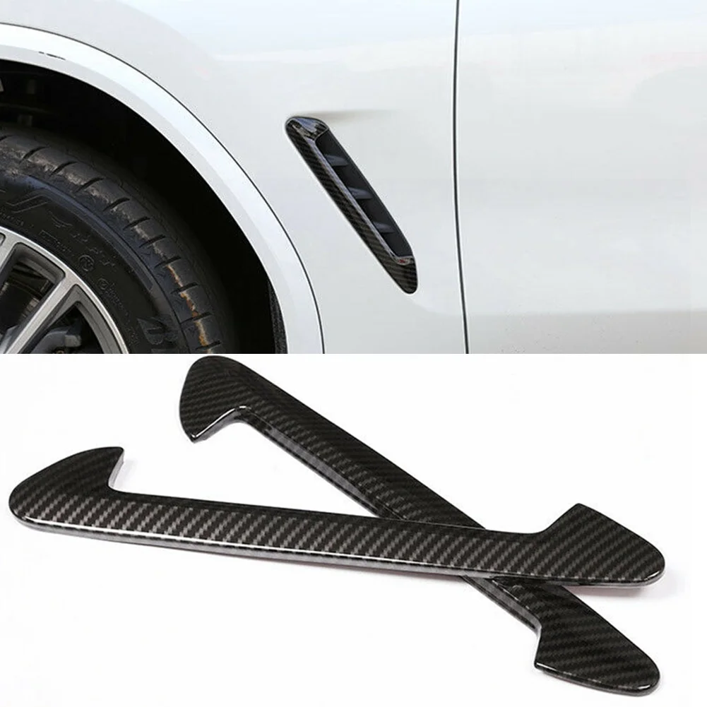 ZS Car Carbon Fiber Styling Side Air Fender Vent Trim Protection for BMW X3 G01 X4 G02 2018 2019 2020 ABS Plastic