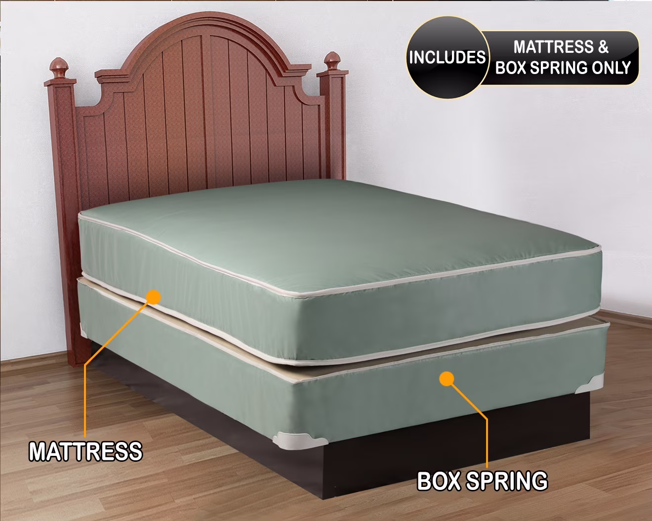 Plasticized Institutional Twin Size Mattress and Box Spring Set By Dream Solutions USA