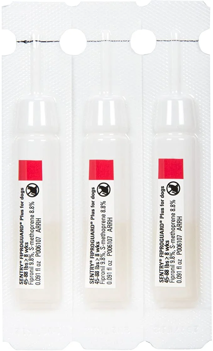 Sentry Fiproguard Plus Topical Flea & Tick Treatment for Dogs, 45-88 lbs, 3 Count