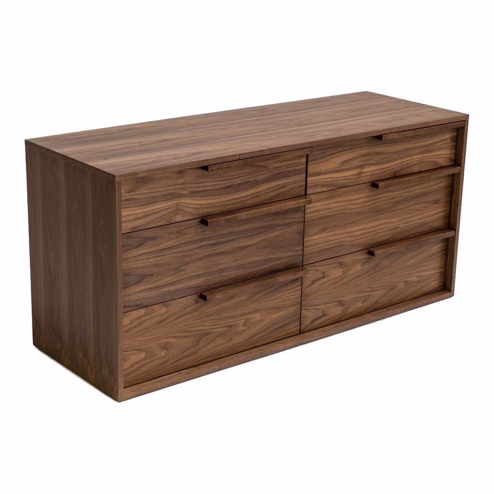 Limari Home Amberlie Modern Veneer Wood 6-Drawers Bedroom Dresser in Walnut