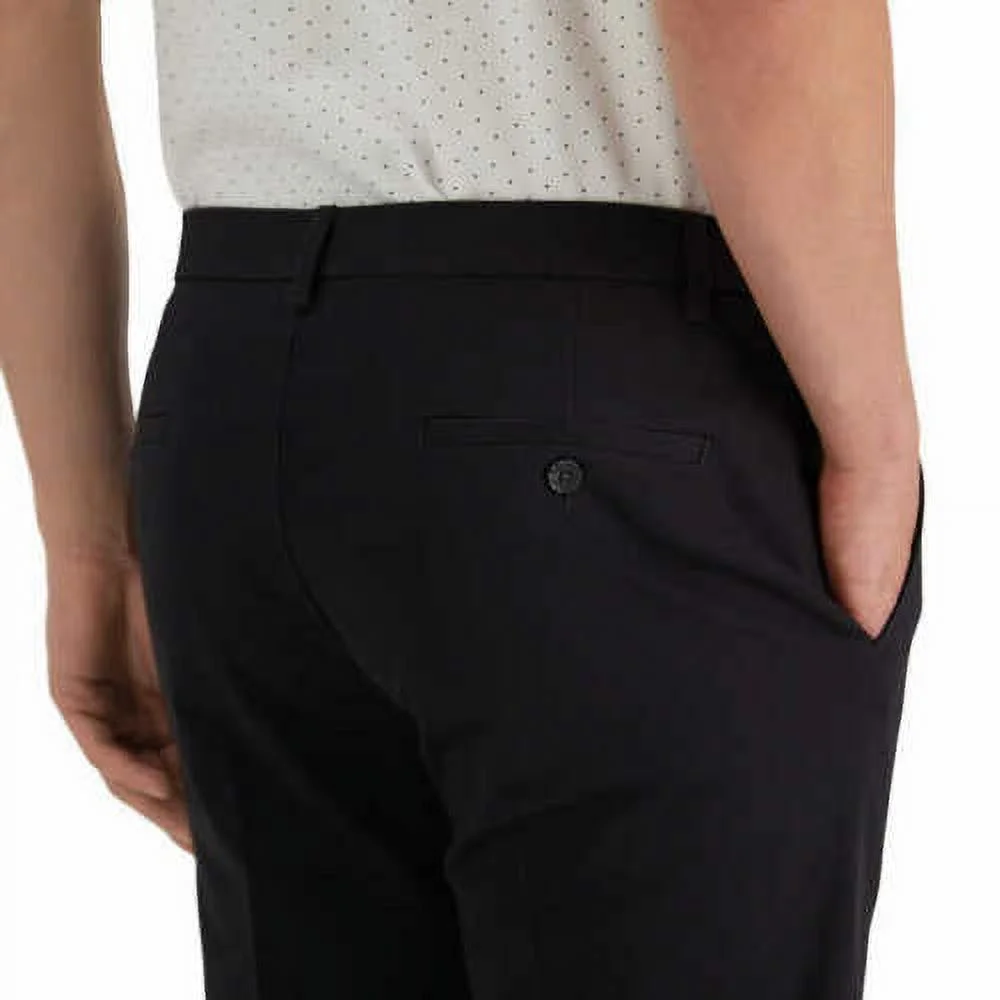 Haggar Men's Premium Comfort Stretch Khaki Straight Fit Pant Black Size 36W x 29L