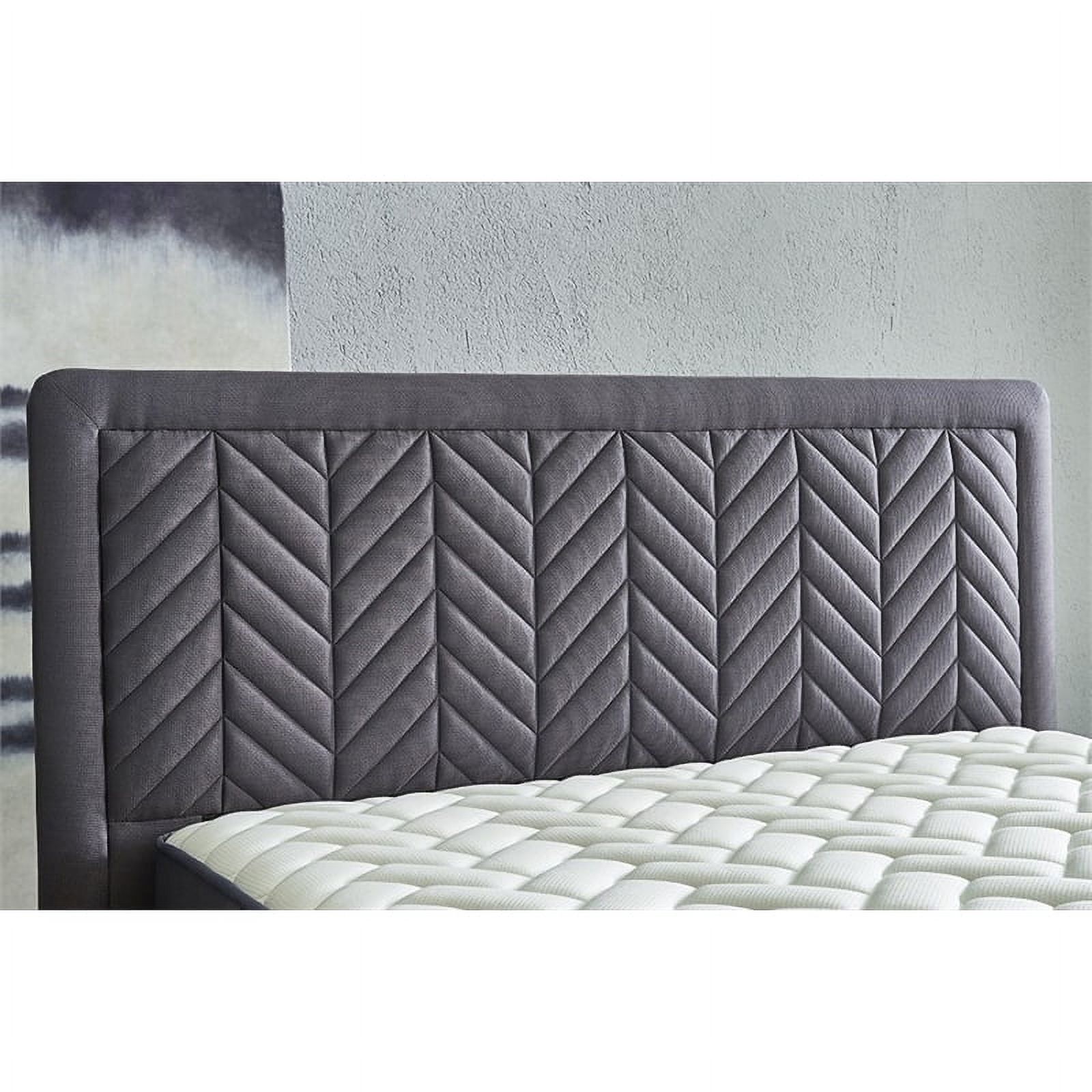 Yatas Bedding Valery Contemporary Wood & Fabric King Size Headboard in Black