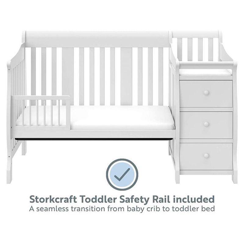 Baby Crib with Changing Table and 6 Drawer Double Dresser Set in Pure White