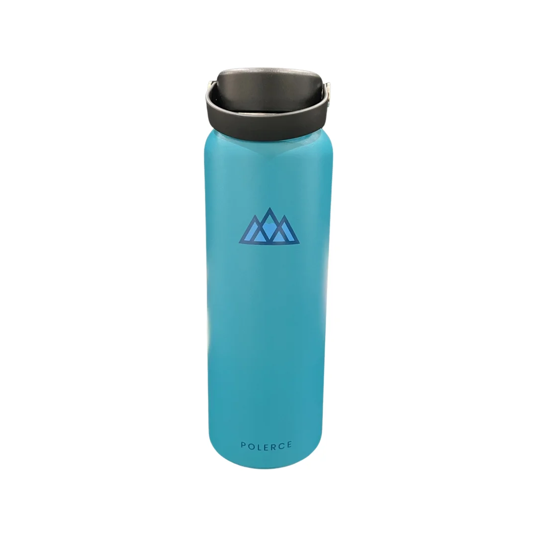 Vacuum Insulated Bottle - Stainless Steel Thermally Insulated Flask with Flex Cap - 40 fl oz - Blue - by Polerce