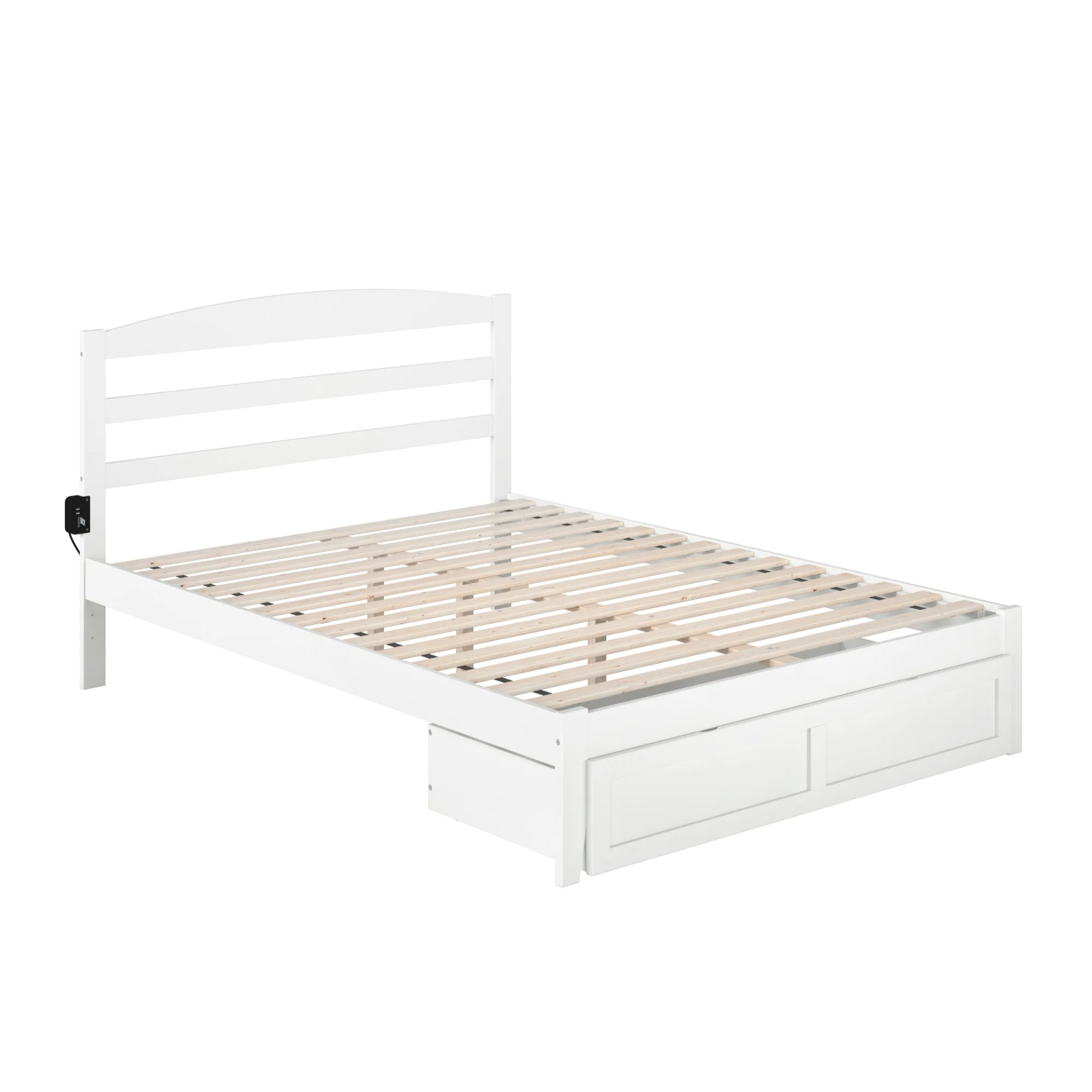 AFI Warren Solid Wood Traditional Queen Bed w/ Drawer in White