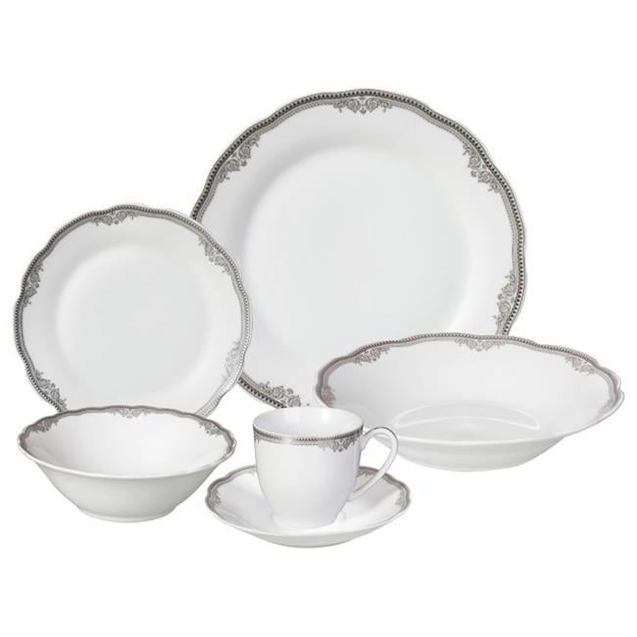 Porcelain Wavy Edge Dinnerware Set, 24 Piece Service for 4 by Lorren Home Trends: Elizabeth Design