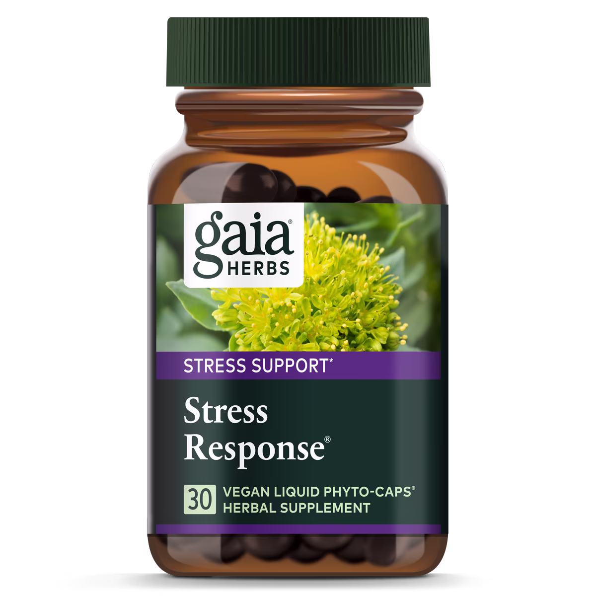 Stress Response with Rhodiola, Ashwagandha Holy Basil (30 Vegetarian Liquid Capsules)