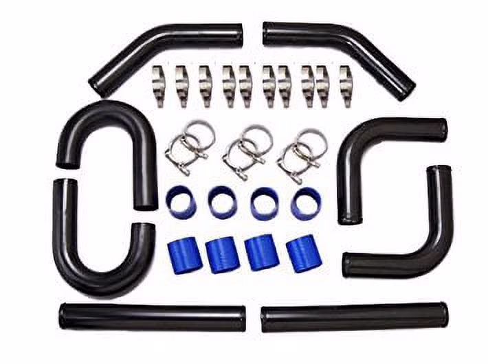 2.5 Inch Universal Aluminum Piping Kit Black Powder Coated