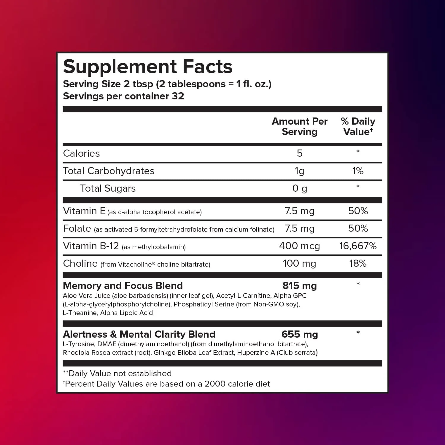 LIQUIDHEALTH Neurologic Brain Booster Supplement Nootropic Liquid Multivitamin, 32 fl Oz 2-Pack