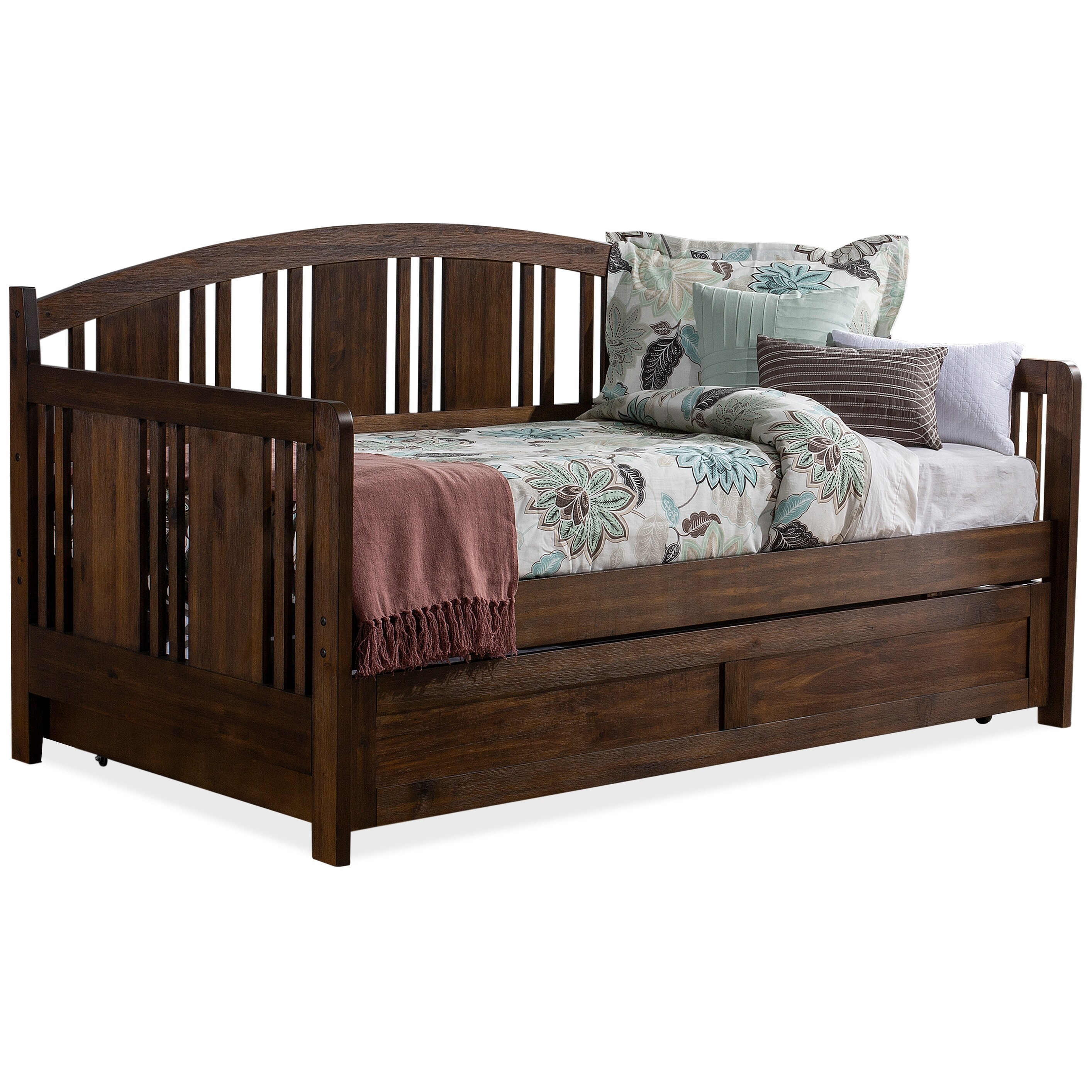 Hillsdale Furniture Dana Transitional Acacia Wood with Trundle Daybed, Twin, Brushed Acacia