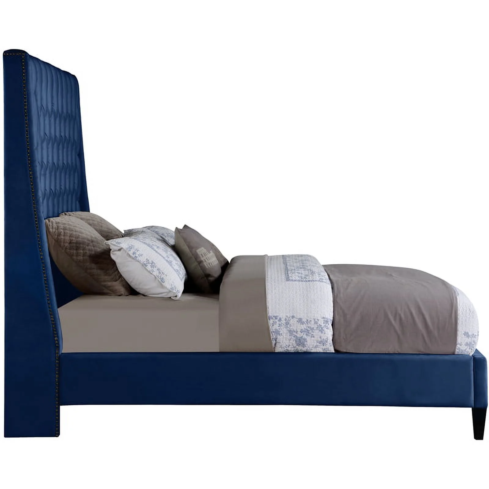 Meridian Furniture Fritz Navy Velvet King Bed