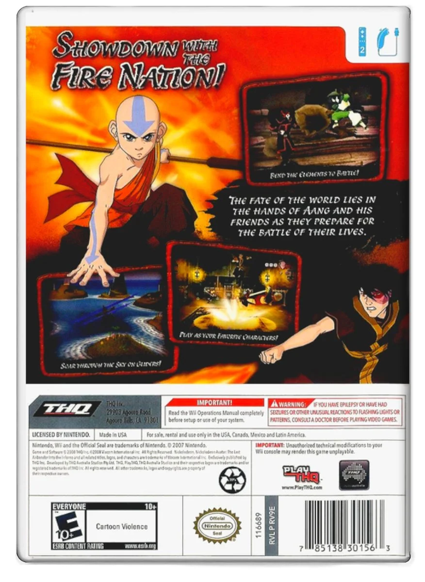 Used Avatar The Last Airbender-Into the Inferno - Nintendo Wii (Used)