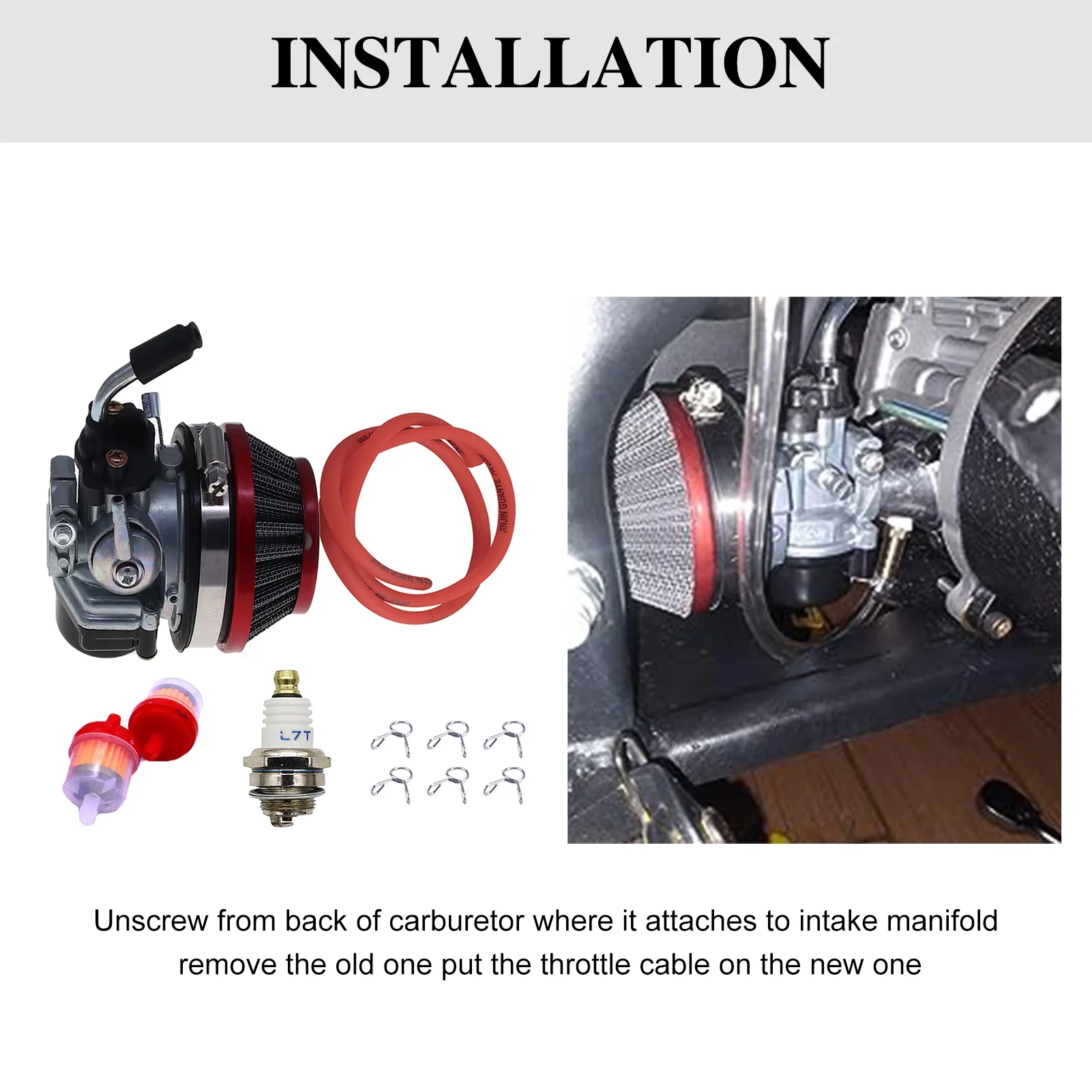 Dazzduo Carburetor,2 49cc 50cc Filter Bike Motorized Bike Scooter Moped 66cc 80cc 100cc Carburetor 2 49cc 49cc 50cc 66cc 100cc Air Filter 2 50cc 66cc 80cc Air Filter Carburetor Carburetor 2