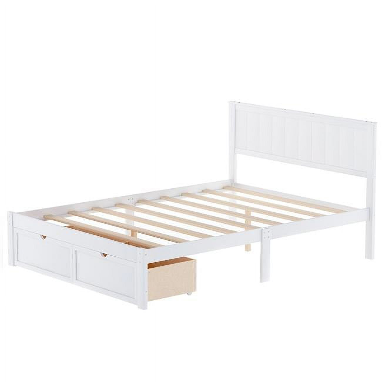 HomeRoots  36 x 58 x 76 in. Full & Double Size White Bed