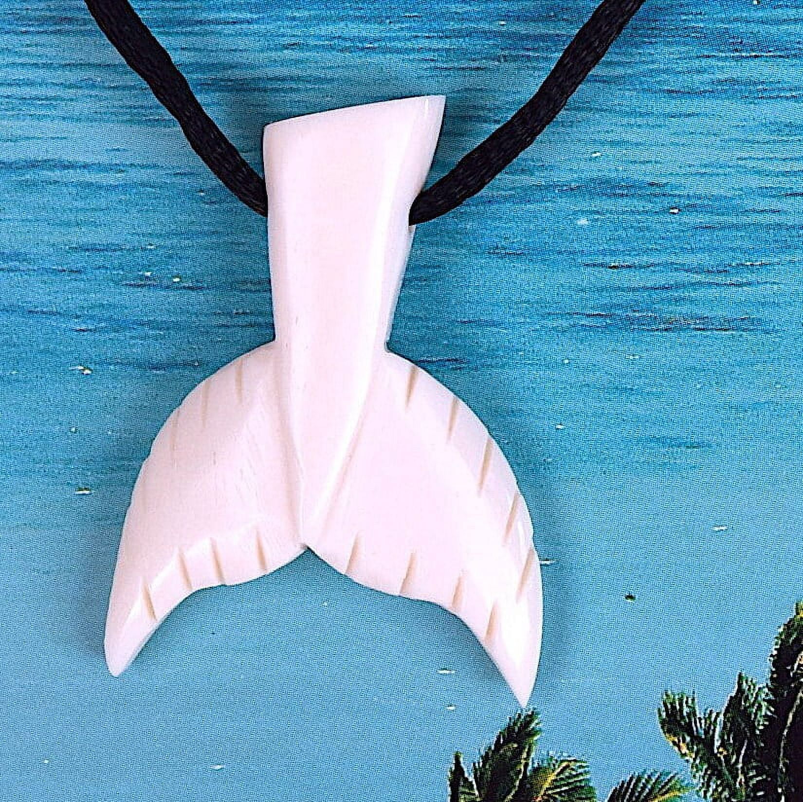 Unique Hawaiian Whale Tail Necklace, Hand Carved Buffalo Bone Whale Tail Necklace, N9433 Birthday Men Dad Father Valentine Gift