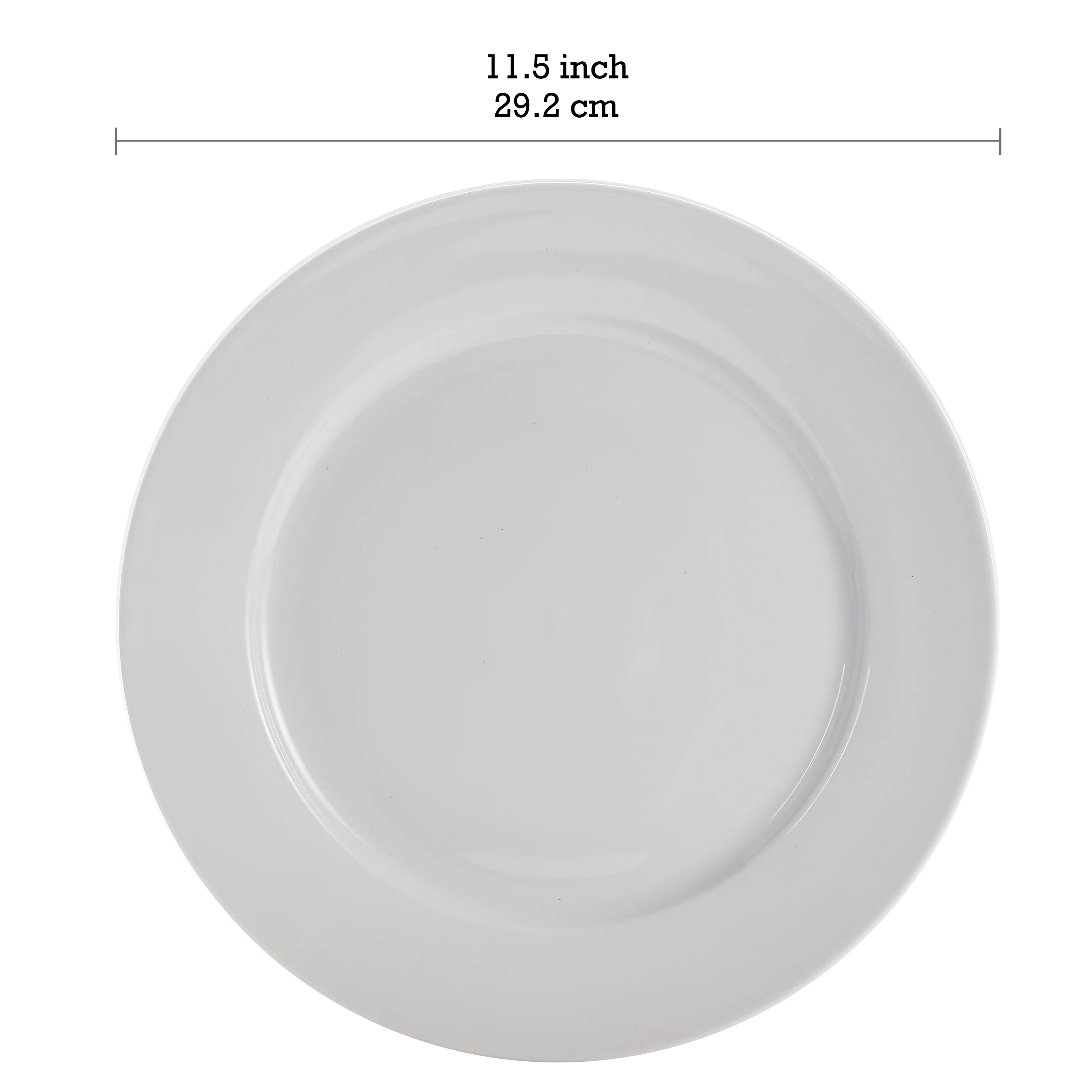 Bico White Porcelain 11.5 inch Dinner Plates, Set of 4, for Pasta, Salad, Maincourse, Microwave & Dishwasher Safe