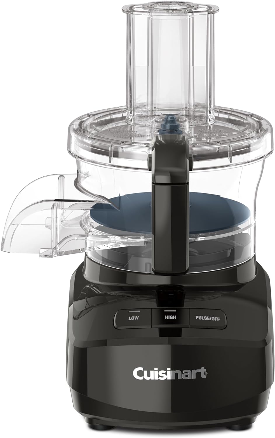 DIQIN 9-Cup Continuous Feed Food Processor with Fine and Medium Reversible Shredding and Slicing Disc, Universal Blade, Continuous-Feed Attachment, and In-Bowl Storage (Gray)