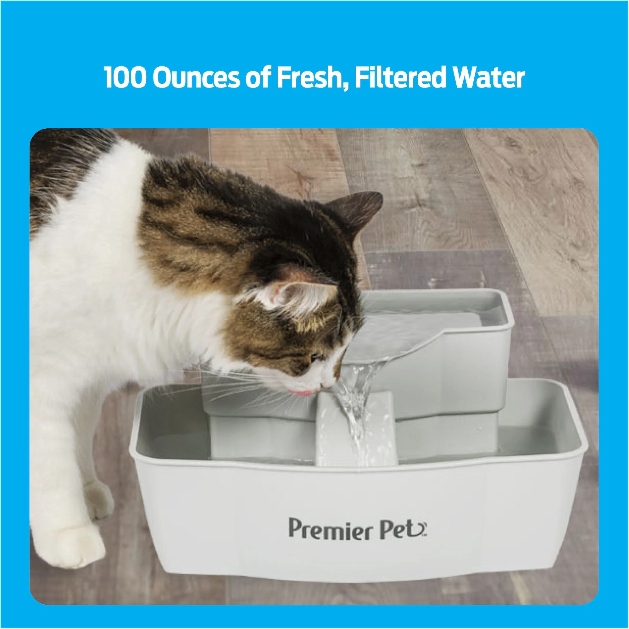 Premier Pet 100 oz. Pet Fountain - Automatic Water Fountain for Dogs and Cats