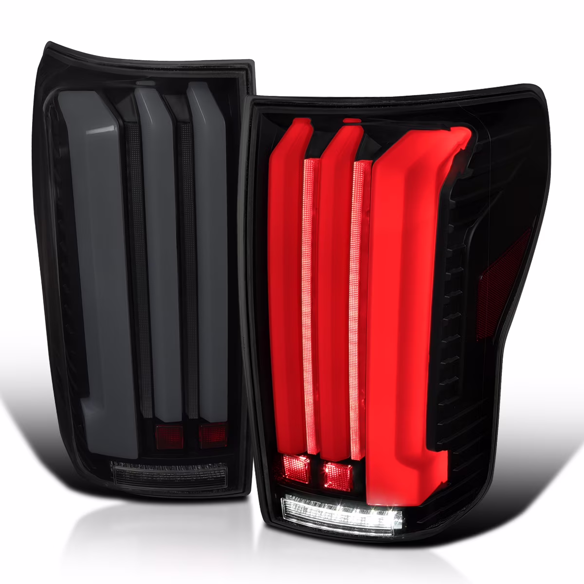 Spec-D Tuning Black Housing Smoke Lens Full LED Tail Lights Compatible with 2007-2013 Toyota Tundra