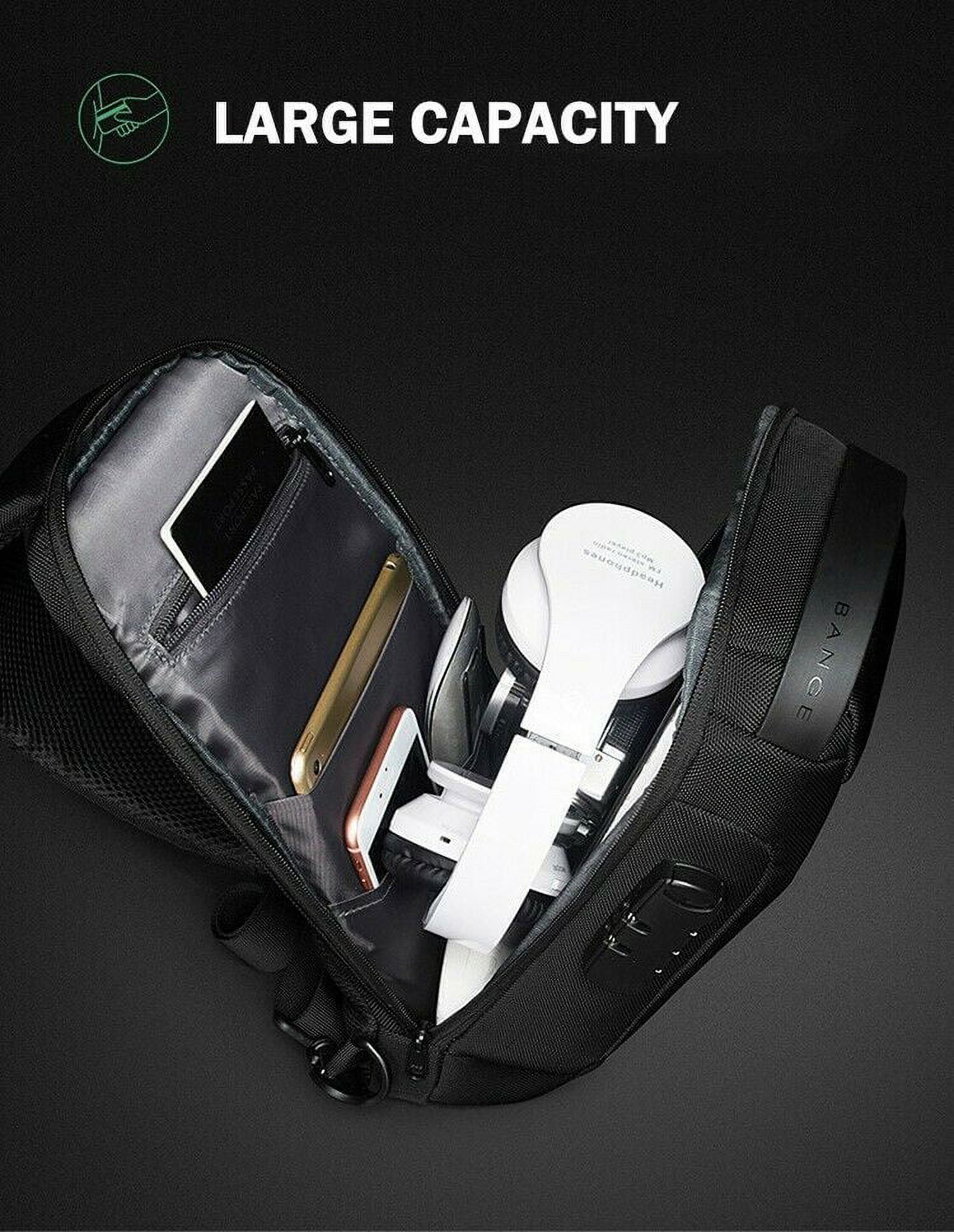 Anti-theft Sling Backpack Men's USB Chest Bag Waterproof Travel Hiking Daypack