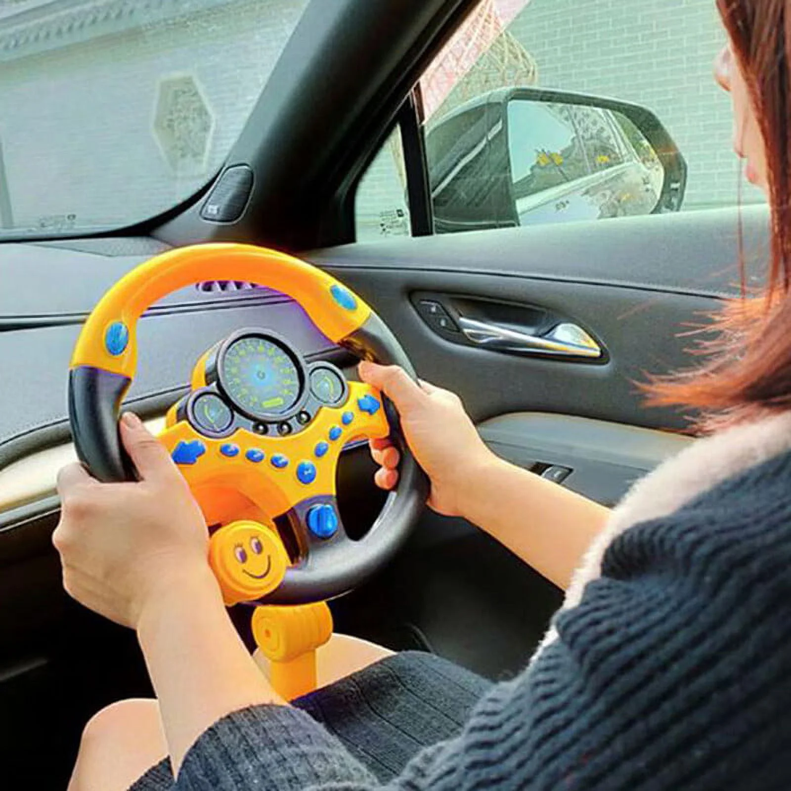 JETTINGBUY Electric Simulation Steering Wheel Toy With Sound Light Educational Car Toy